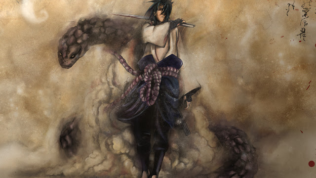   Sasuke Uchiha Snake Blade cool male guy anime hd wallpaper desktop pc background 0024