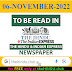 6 November 2022 What To Be Read In Indian Express and The Hindu epaper