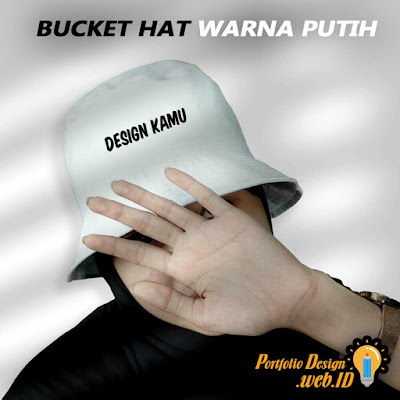 Bucket Hat Custom Desain Warna Putih Portfolio Design WEB ID