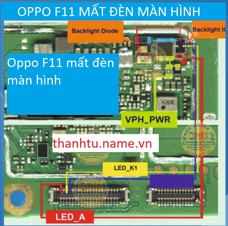 Oppo F11 mất đèn màn hình