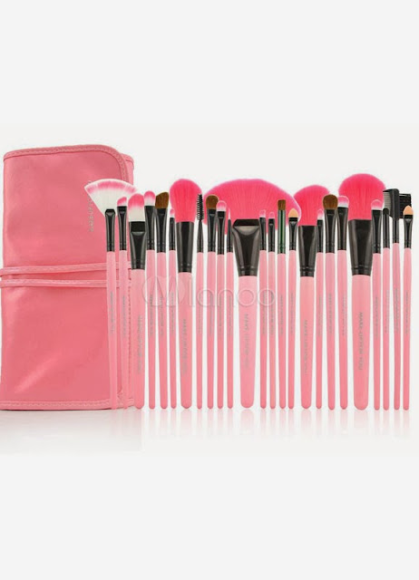 China Wholesale Clothes - Sweet Pink 24 Pcs Professional Make Up Brush Set