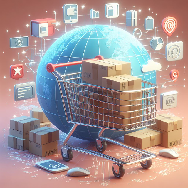 Home delivery convenience: 3D vector shopping cart illustration