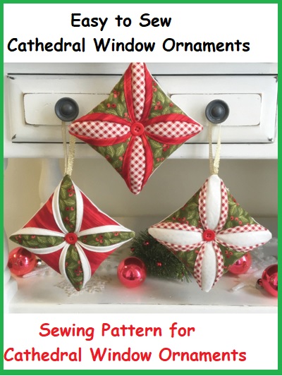 Easy to Sew Cathedral Window Ornaments pattern