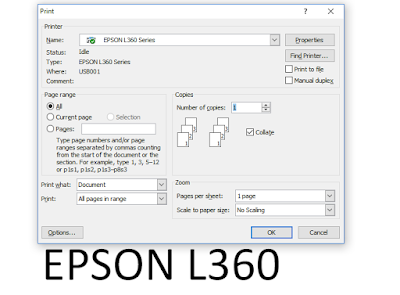 print menggunakan printer Epson L360