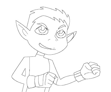#12 Beast Boy Coloring Page