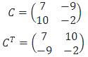 Transpose matriks C