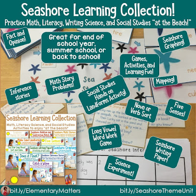 Seashore Week! Kids love a fun theme. It's motivating for them and holds their interest. Here are some ideas for spending a week at the "beach!"