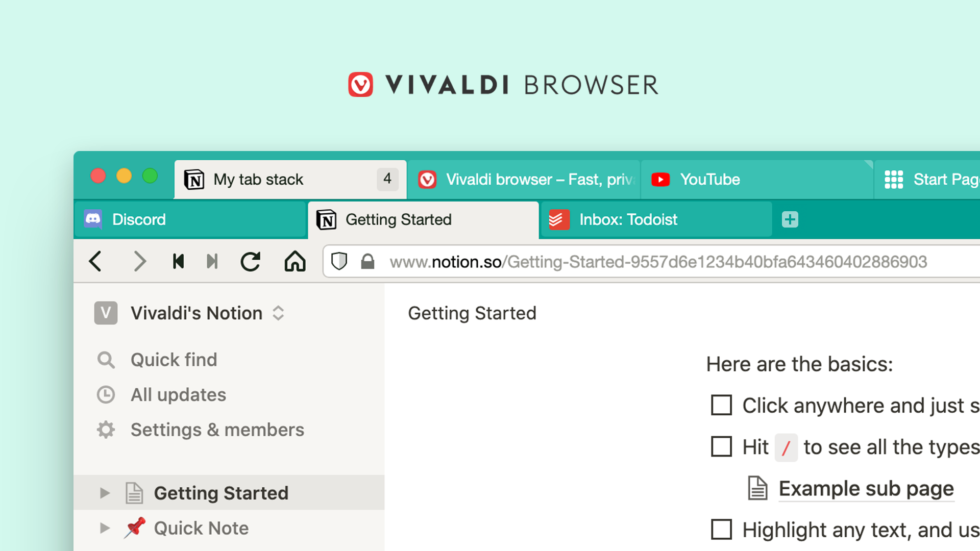 Vivaldi browser adesso ha due righe per le schede