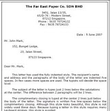 Business Letter Format Spacing Examples