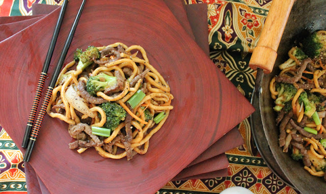 Food Lust People Love: A one-pot Chinese style dish, Black Pepper Beef with Broccoli and Noodles would be a delicious (and thrifty) addition to your Chinese New Year celebration menu.