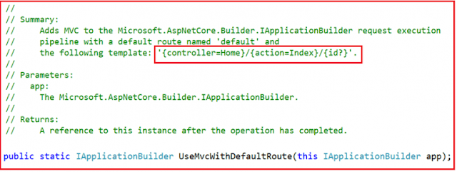 Understanding the UseMvcWithDefaultRoute() middleware