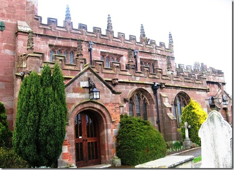 close up of teh back of the church and the doorway