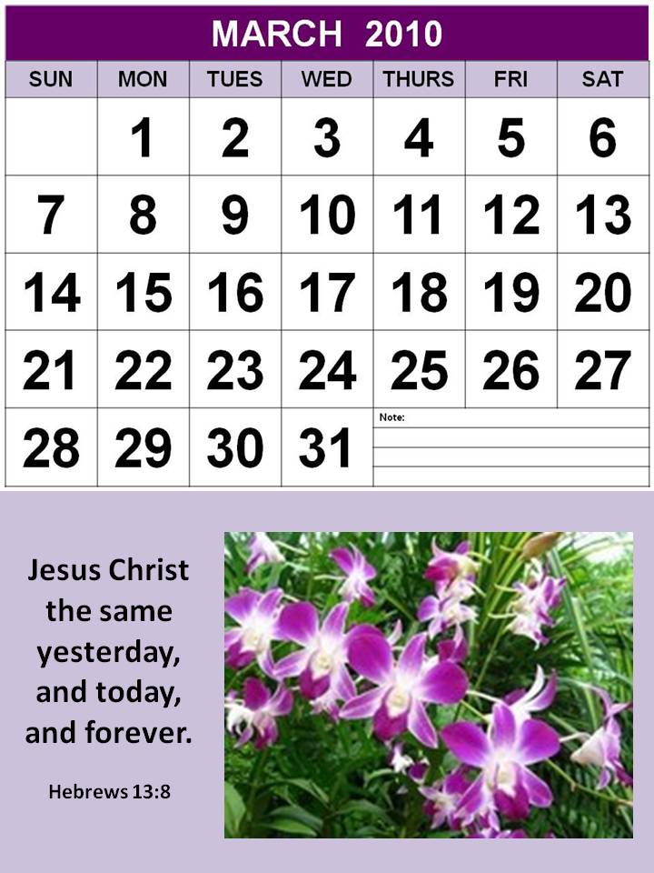 march calendar. march Calendar+2010+march