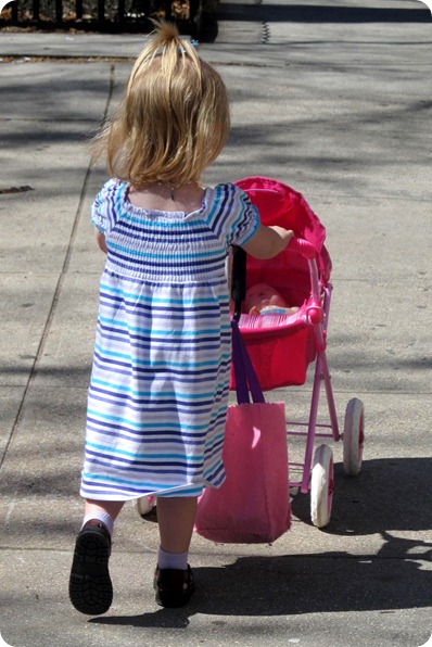 Elaine walking Betsy