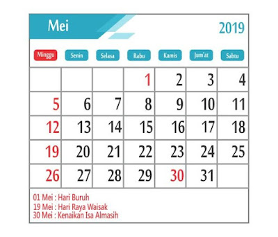 Kalender 2019 Lengkap TANGGAL MERAH  NOVARO Machine