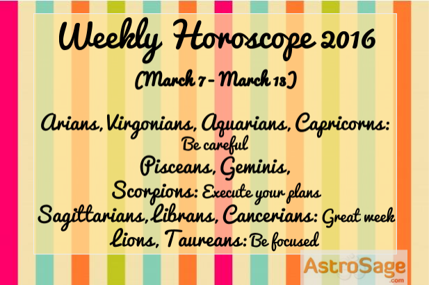 Presenting Weekly horoscope predictions for this week 