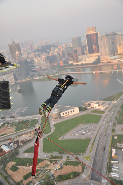 Ed's bungy jump at Macau Tower