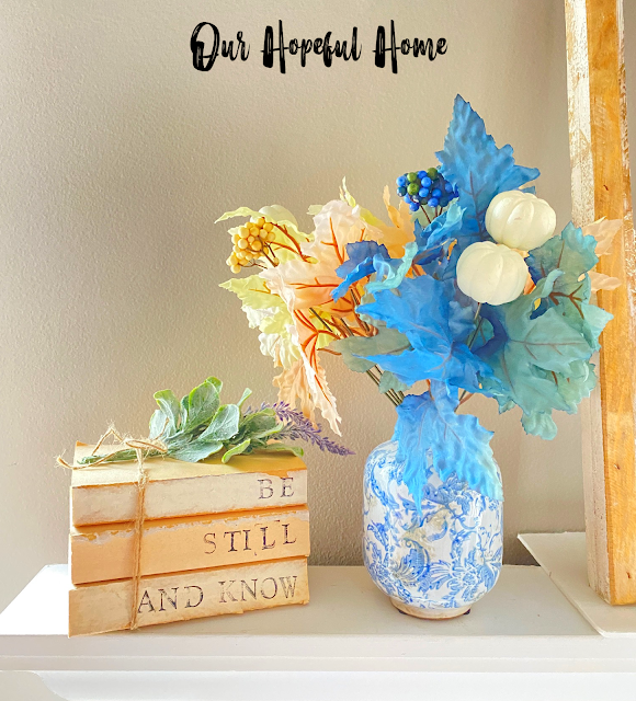 Be Still And Know Book Bundle vase faux fall floral