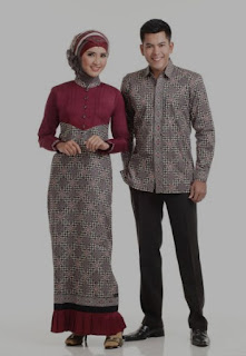 Model baju batik muslim couple untuk pasangan dewasa