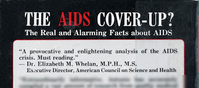 Elizabeth Whelan endorsement on back cover of “The AIDS Cover-Up"