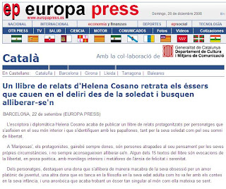 Artículo Europa Press sobre Helena Cosano, escritora y diplomática