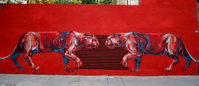 Cat Fight by Jaz in Buenos Aires, Argentina