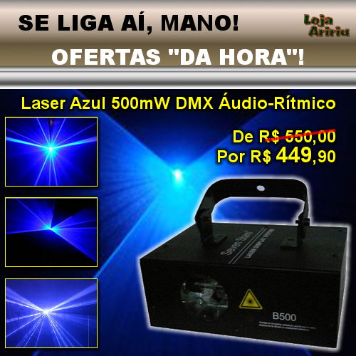OFERTA! Laser Azul B500 500mW DMX Áudio-Rítmico