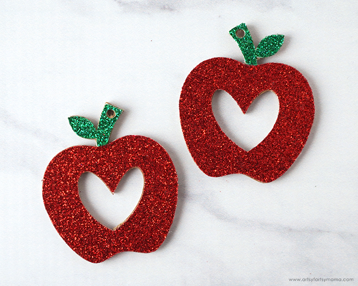 DIY Teacher Apple Earrings with 12 Free Earring Cut Files