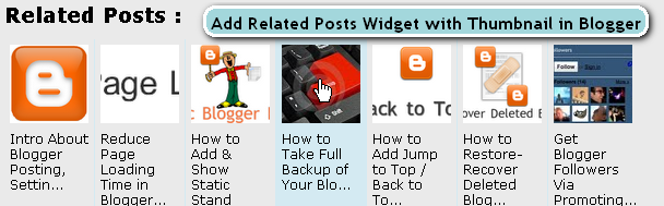 Add Related Posts Widget with Thumbnail in Blogger