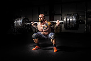 Man doing a back squat