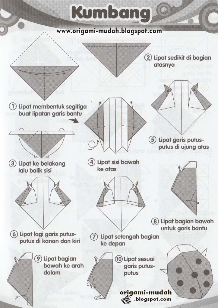 Cara Mudah  Membuat Origami  Bentuk Kumbang