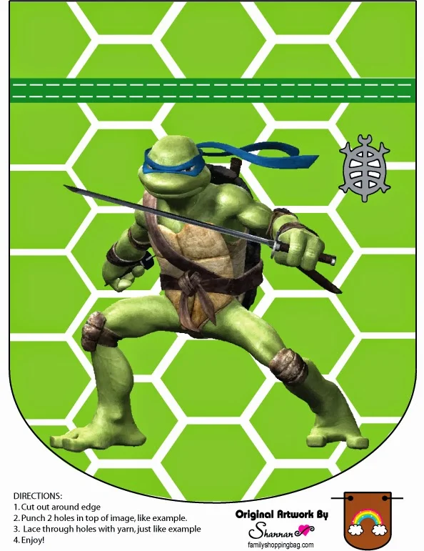 Tortugas Ninja: Mini Kit para Fiestas para Imprimir Gratis.