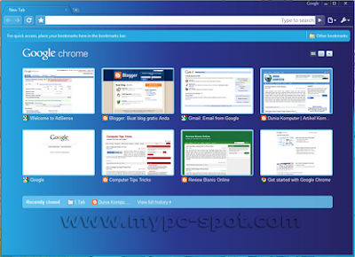 Tema Google Chrome telah berganti