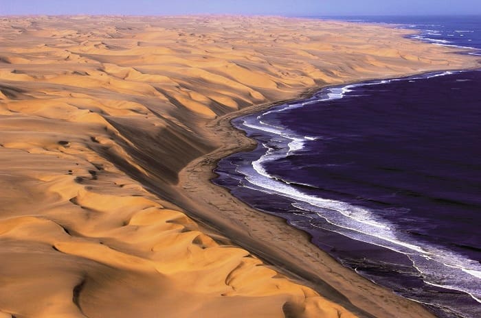 A Gorgeous View Where the Namib Desert Meets the Atlantic Ocean