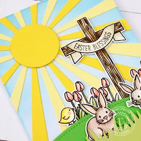 Sunny Studio Stamps: Sun Ray Dies and Easter Wishes Bunny Easter Card by Lexa Levana