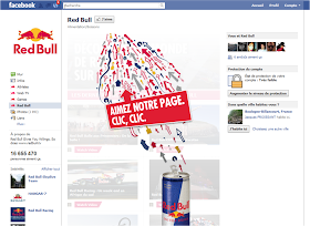 Page Facebook RedBull avant la Timeline (landing page)