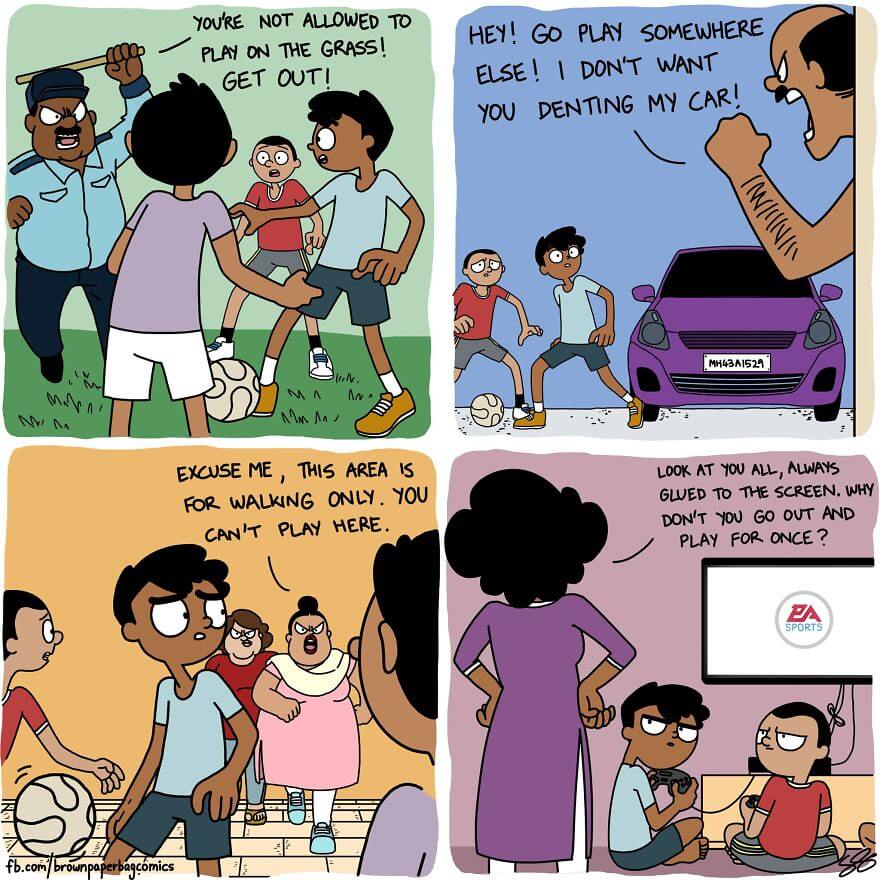 Indian Artist Illustrates Funny Aspects Of Living In An Indian Family