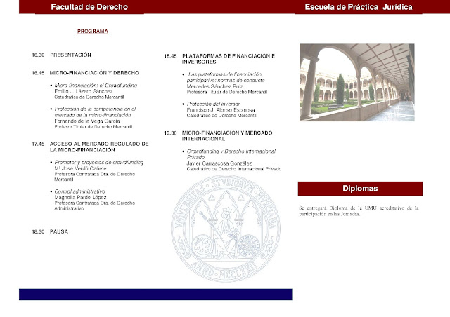 I Jornadas mercantiles Micro-Financiación y Derecho: El Crowdfunding.