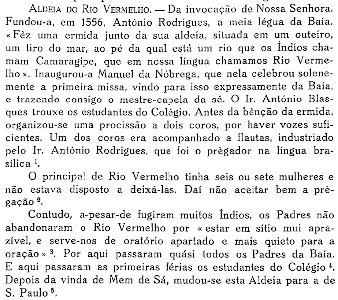 Aldeia do Rio Vermelho fundada em 1556