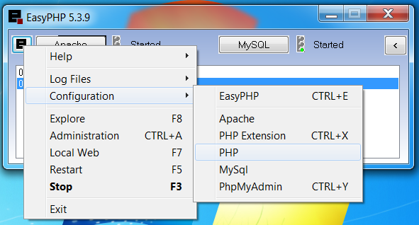 easyphp 3.4.9