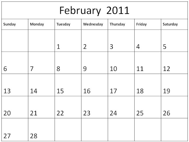 2011 calendar printable february. printable 2011 calendar