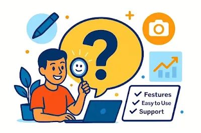 FAQ illustration with AI tool icons for writing, design, and eCommerce for side hustles