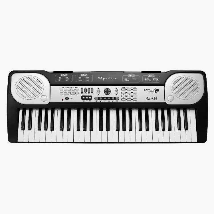 Spectrum AIL 438 Black and Silver 54-Note Electric Keyboard with Mic and Music Holder