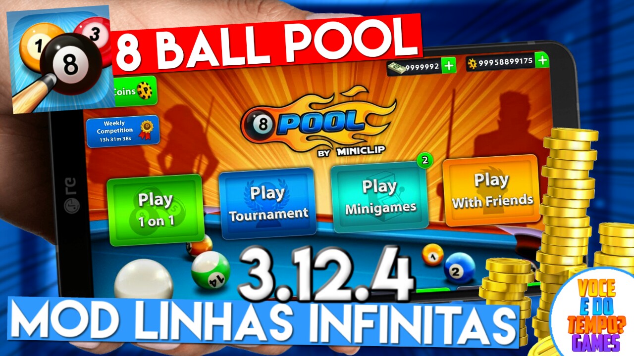 8 Ball Pool VersÃ£o 4.4.0 Apk Mod Linhas Infinitas - Vc Ã© ... - 