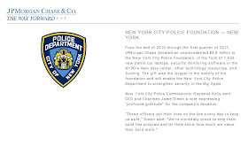 JP Morgan Chase Rent NYPD Donation  Million Dolars to New York City Police Foundation