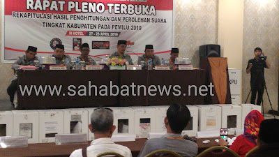 KPU Pinrang Gelar Rapat Pleno Terbuka Rekapitulasi Perhitungan Suara Pemilu 2019