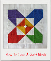 How To Sash A Quilt Block by www.madebyChrissieD.com