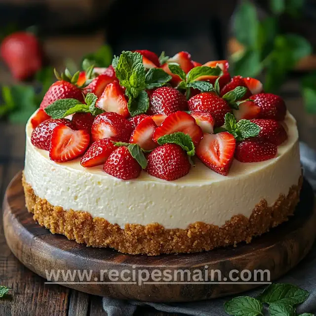 No-Bake Strawberry Cheesecake – Quick and Delicious Dessert for Beginners