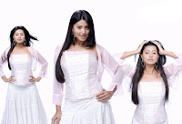 Actress Sneha Wearing White dress with 3 styles free photos