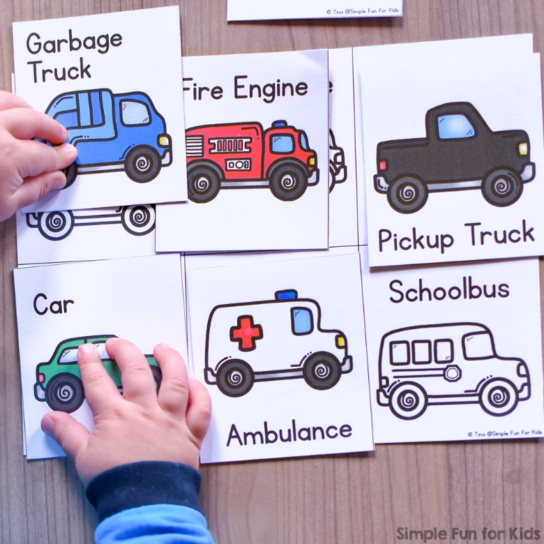 transportation matching game for toddlers and preschoolers